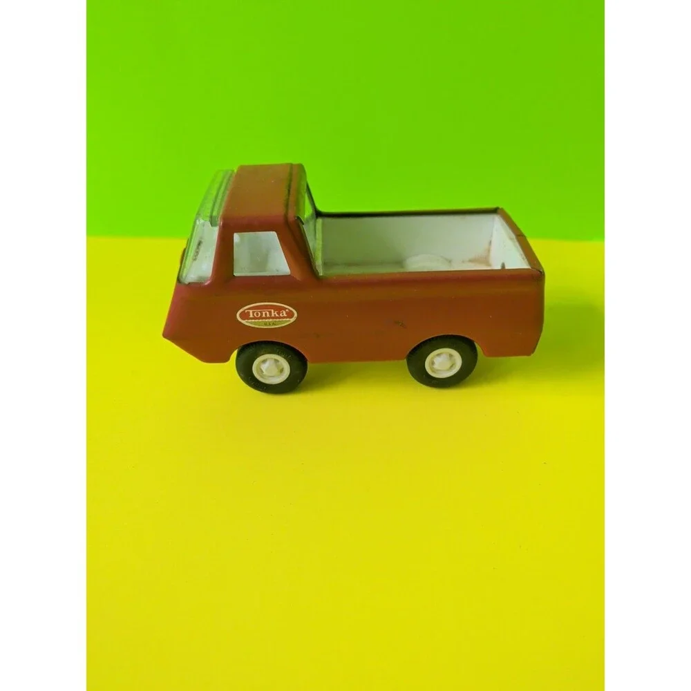 Vintage Tonka Pressed Steel 1970s Mini Red Pickup Truck 4.5 